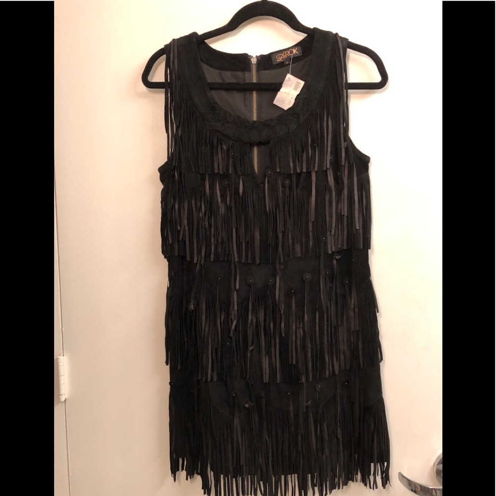 La Rock suede fringe dress